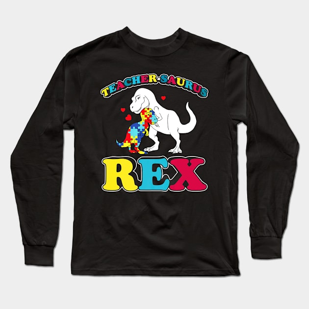 Teacher Dinosaur Long Sleeve T-Shirt by Brothers With Ax Sticks